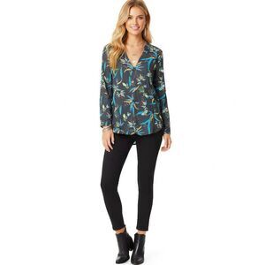 CP Womens Blouse XS Long Sleeve Gothic Romance Floral Botanical Bohemian